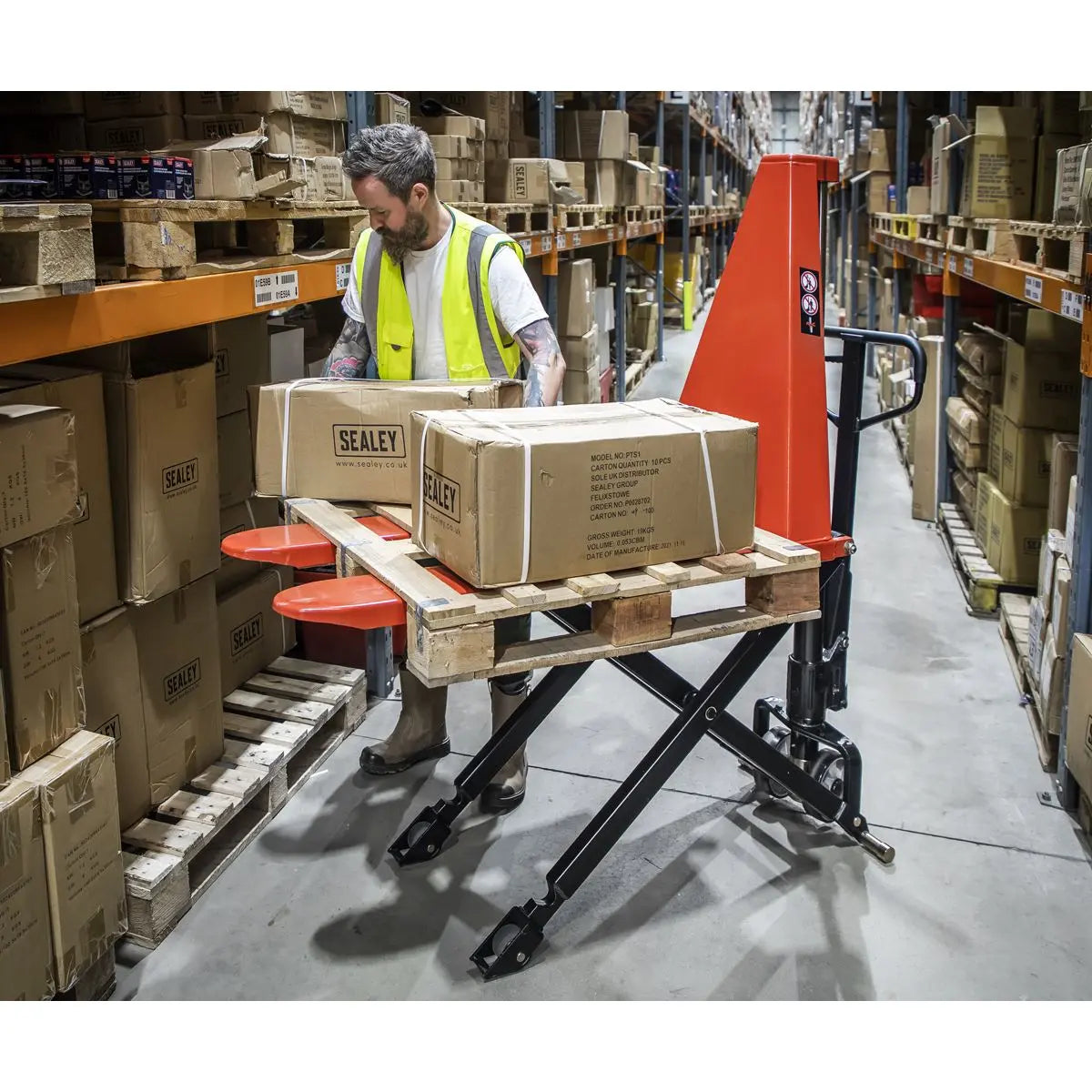 Sealey High Lift Pallet Truck - 1000kg Capacity 1170 x 540mm 
