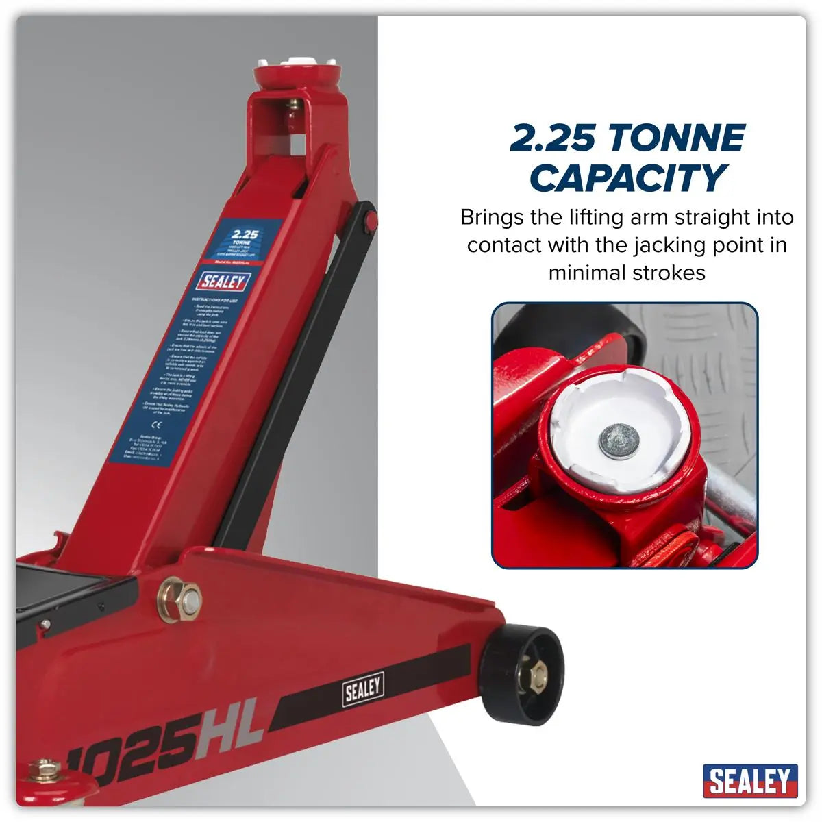 Sealey High Lift SUV Trolley Jack with Super Rocket Lift 2.25 Tonne  White Rose Tools