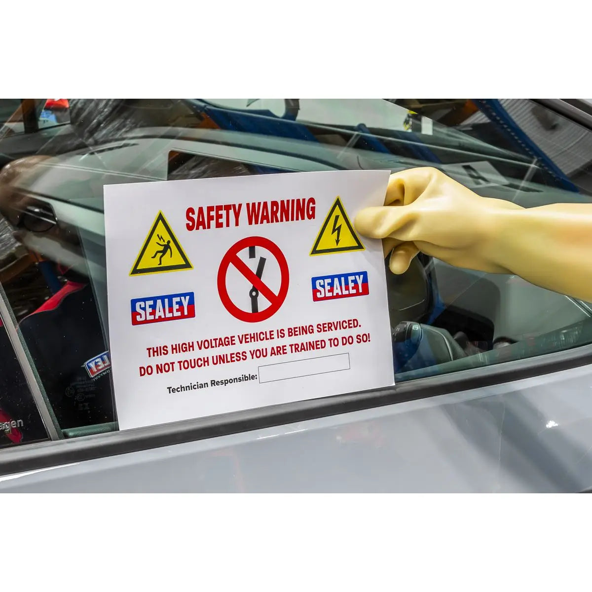 Sealey Hybrid/Electric Vehicle Warning Sign 