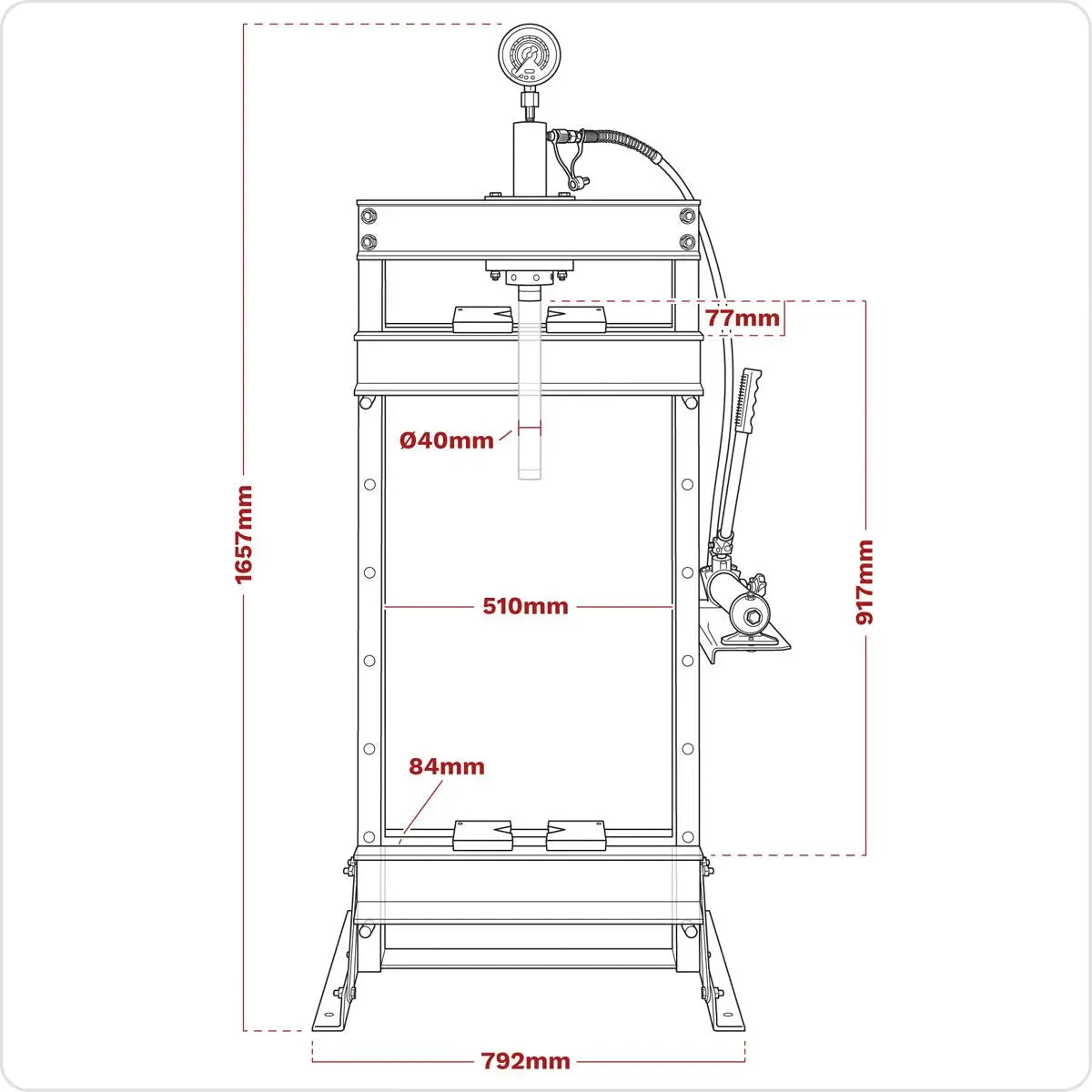 Sealey Hydraulic Floor Type Press 10 Tonne  White Rose Tools