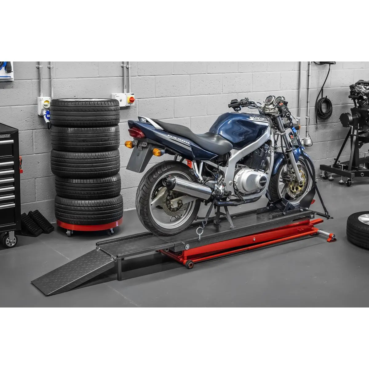 Sealey Hydraulic Motorcycle Lift 450kg Capacity  White Rose Tools
