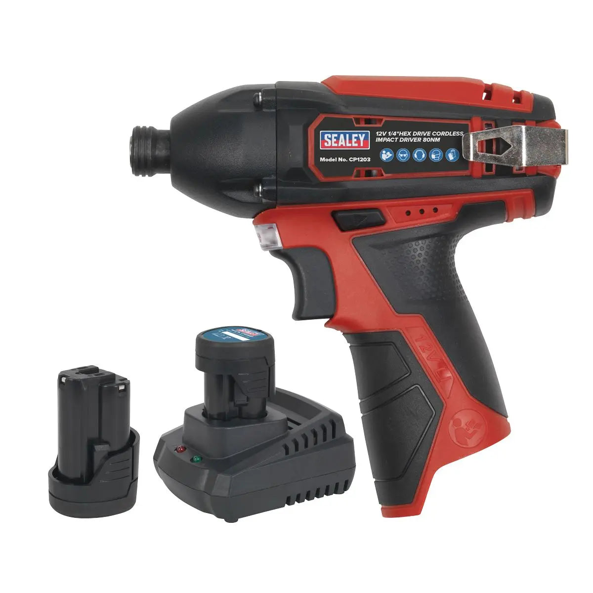 Sealey Impact Driver Kit 1/4" Hex Drive 12V SV12 Series - 2 Batteries 