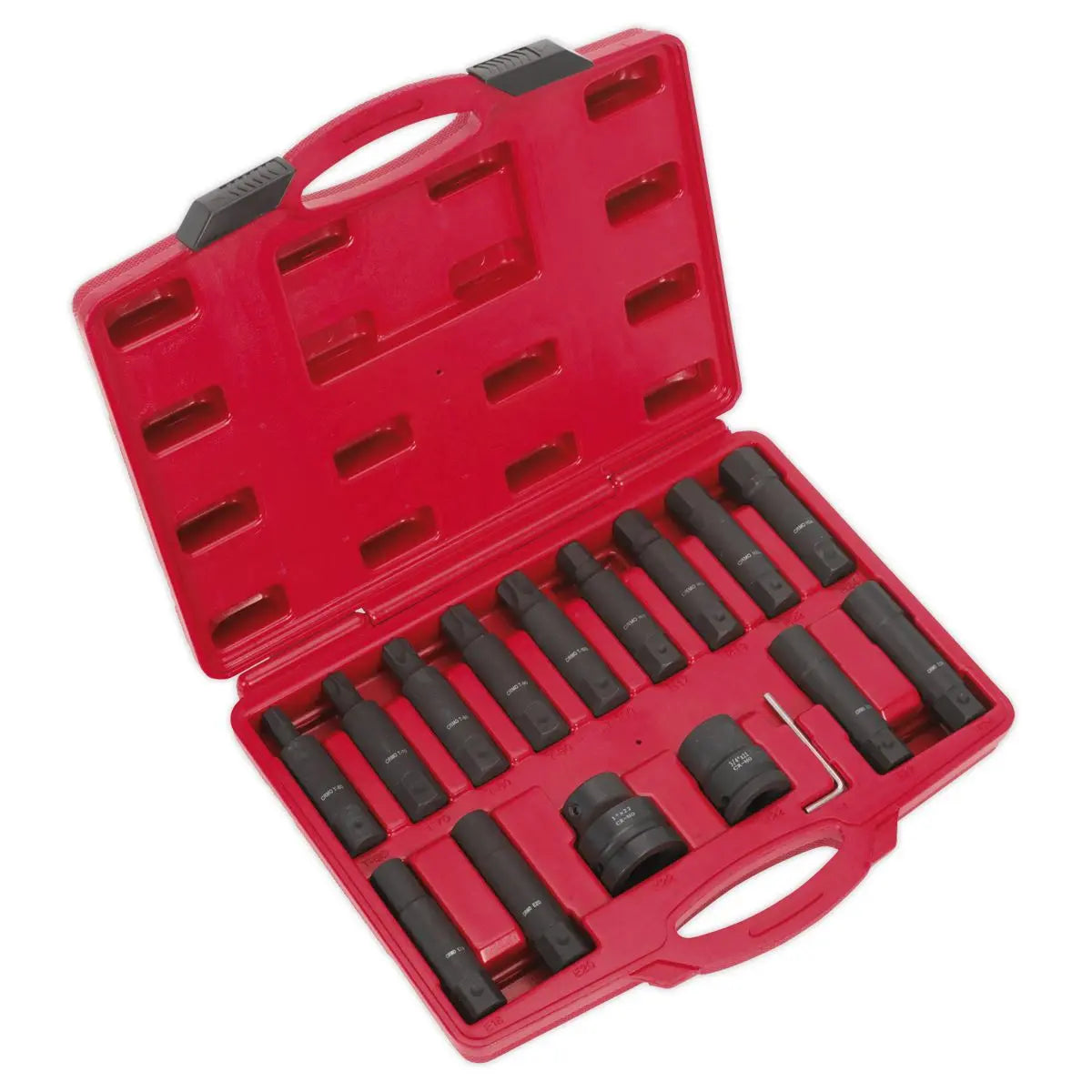 Sealey Impact Hex, TRX-Star* & TRX-Star* Female Socket Bit Set 16pc 3/4" & 1"Sq Drive 
