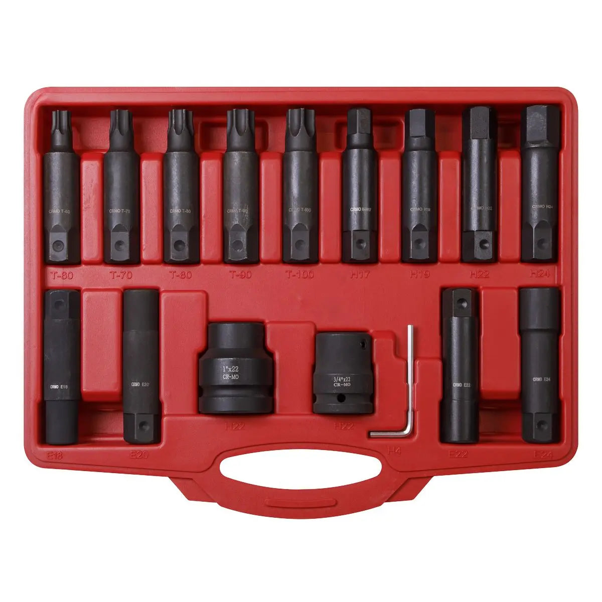 Sealey Impact Hex, TRX-Star* & TRX-Star* Female Socket Bit Set 16pc 3/4" & 1"Sq Drive 