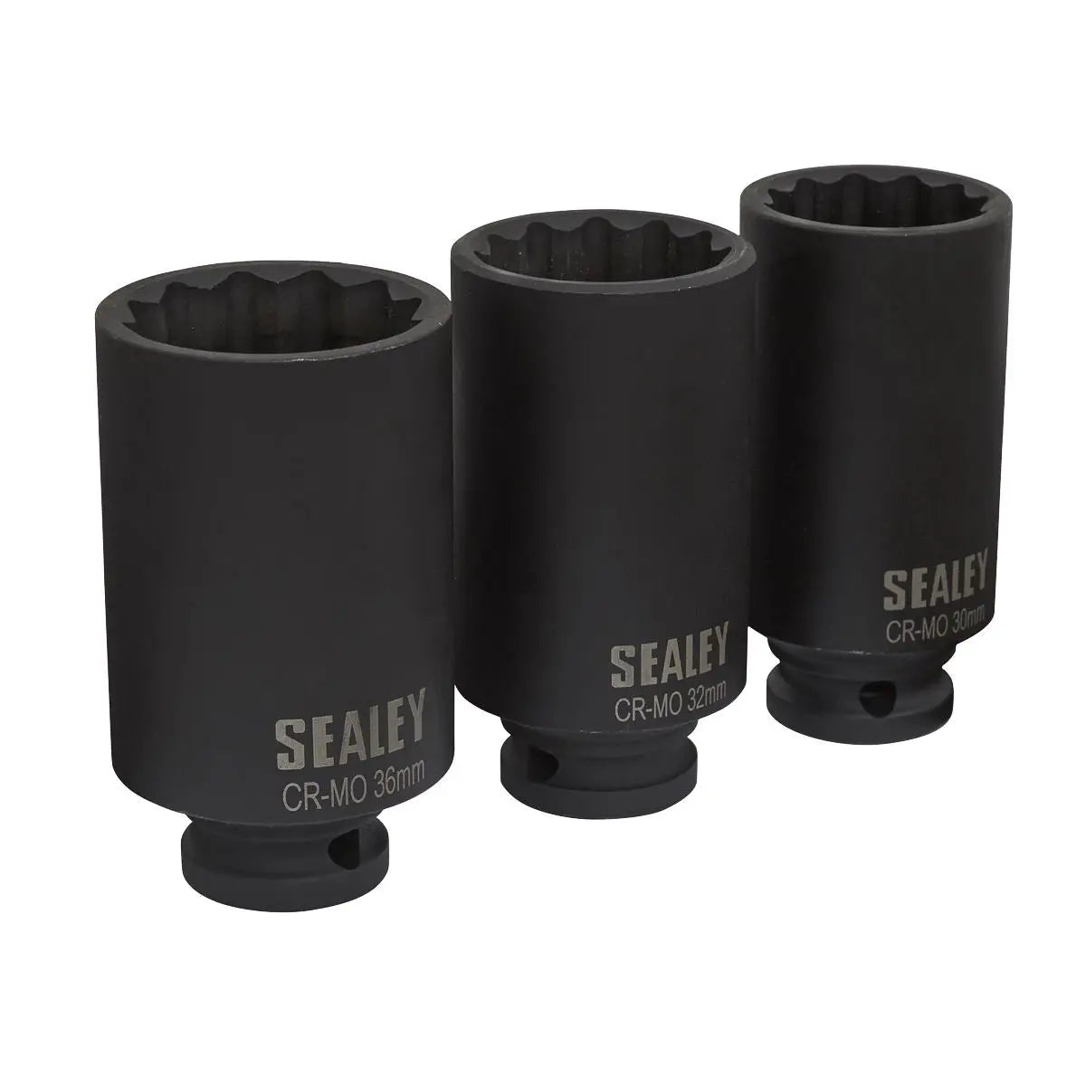 Sealey Impact Hub Nut Socket Set 3pc 12-Point 1/2"Sq Drive 