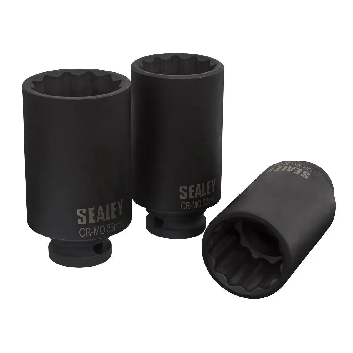 Sealey Impact Hub Nut Socket Set 3pc 12-Point 1/2"Sq Drive 