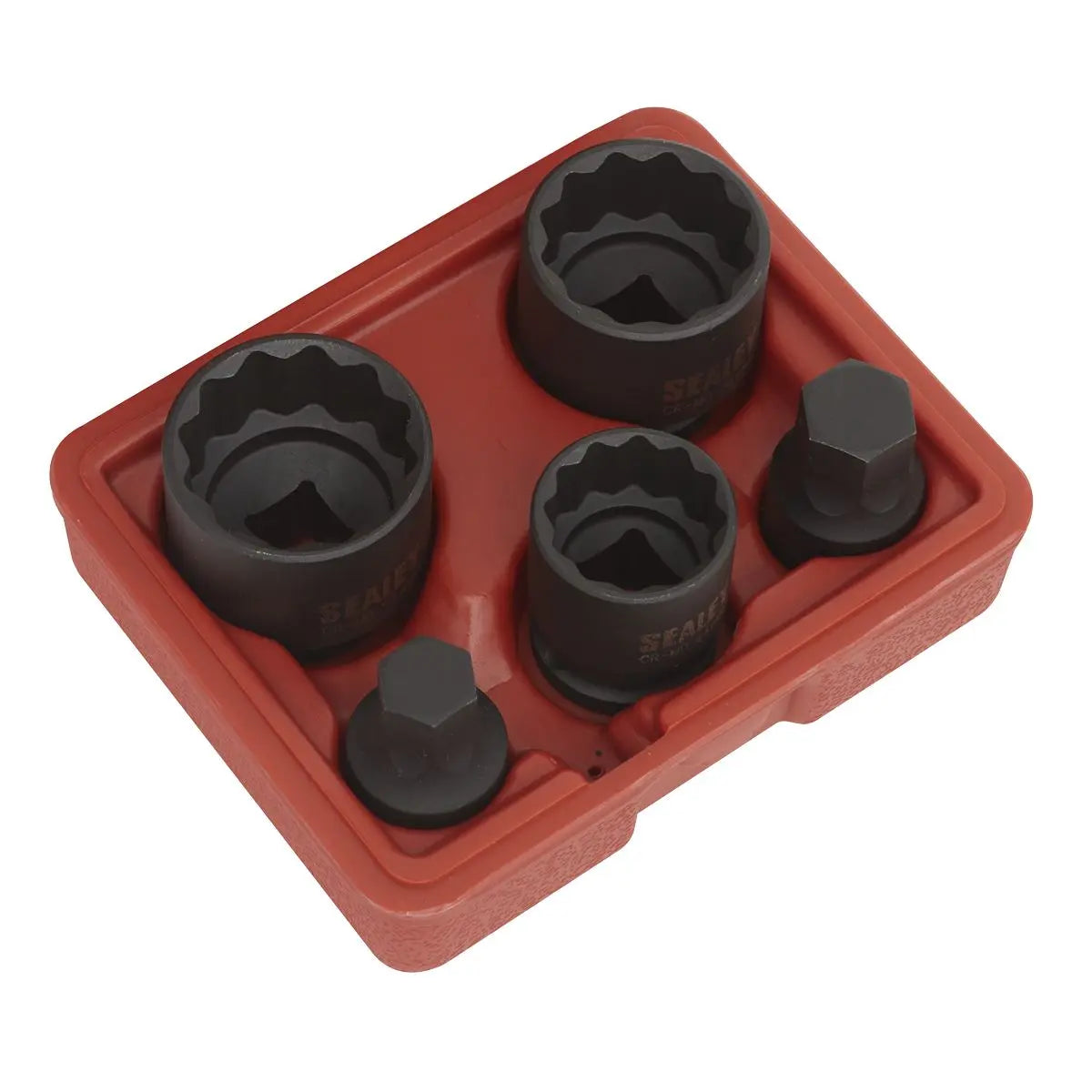 Sealey Impact Hub Socket & Socket Bit Set 5pc 12-Point 1/2"Sq Drive 