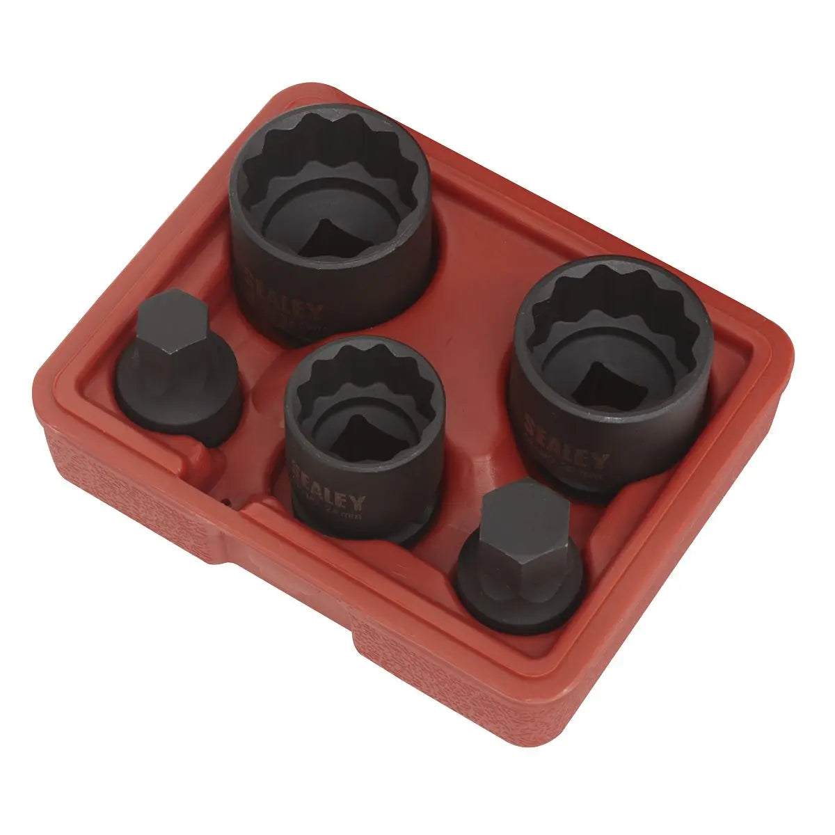 Sealey Impact Hub Socket & Socket Bit Set 5pc 12-Point 1/2"Sq Drive 