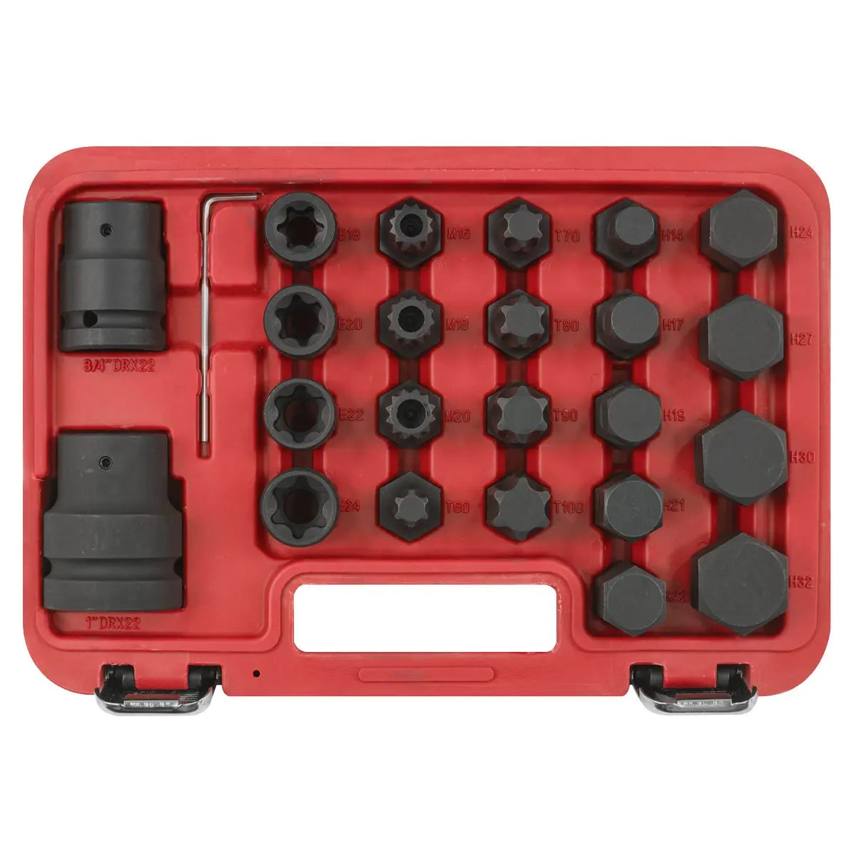 Sealey Impact Socket & Bit Set, 3/4"Sq & 1"Sq Drive 23pc  White Rose Tools