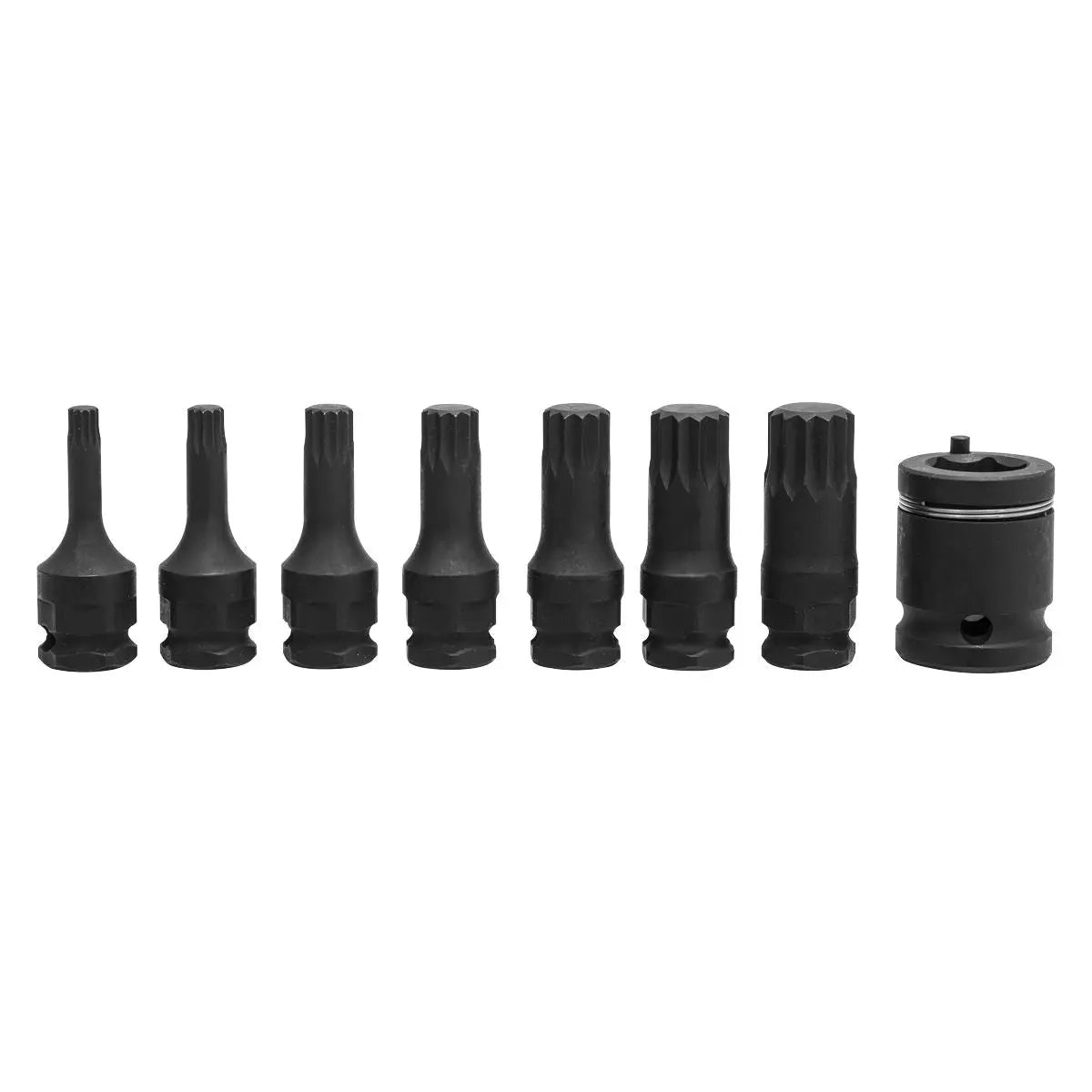 Sealey Impact Spline Socket Bit Set 8 Piece 3/8" Drive M6-M18 in EVA Storage Tray 