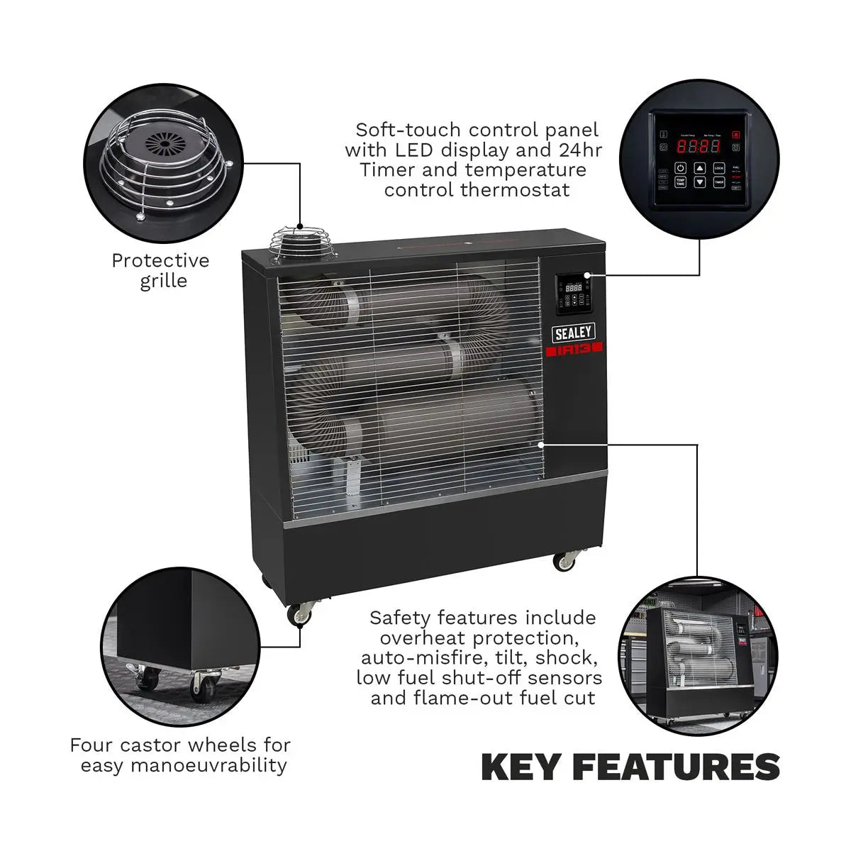 Sealey Industrial Infrared Diesel Heater 13kW 