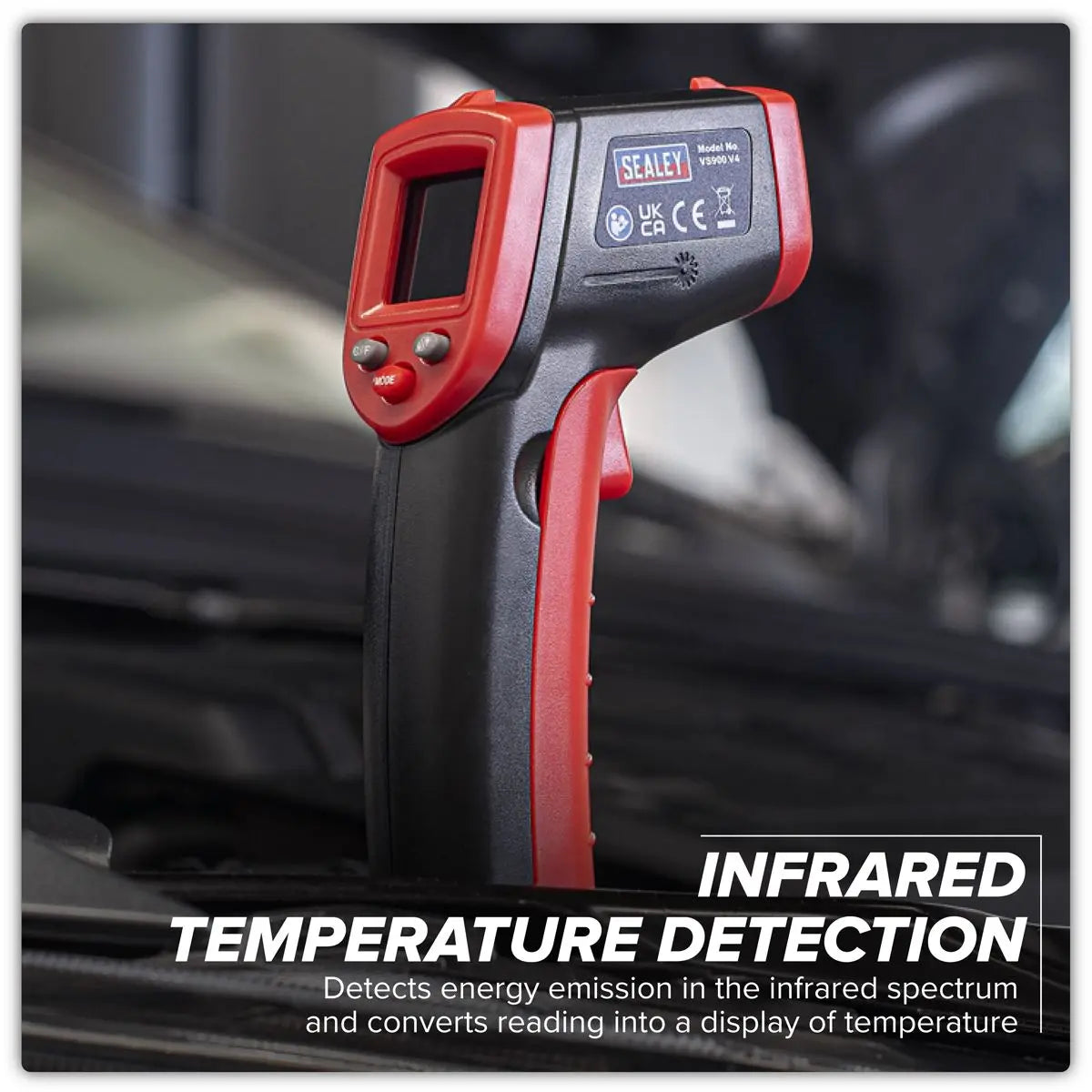 Sealey Infrared Laser Digital Thermometer 12:1  White Rose Tools