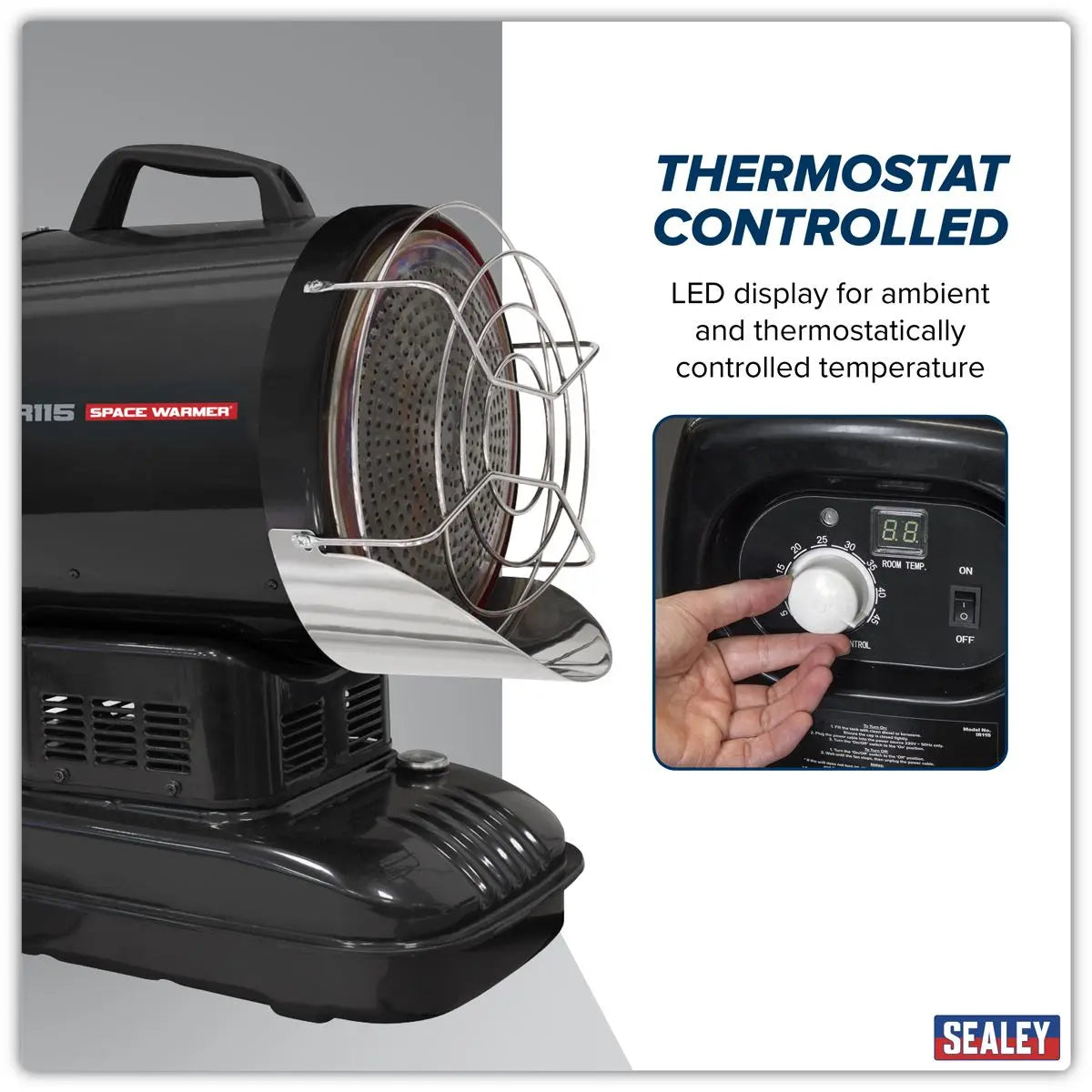 Sealey Infrared Space Warmer® Kerosene/Diesel Heater 51,000Btu/hr  White Rose Tools