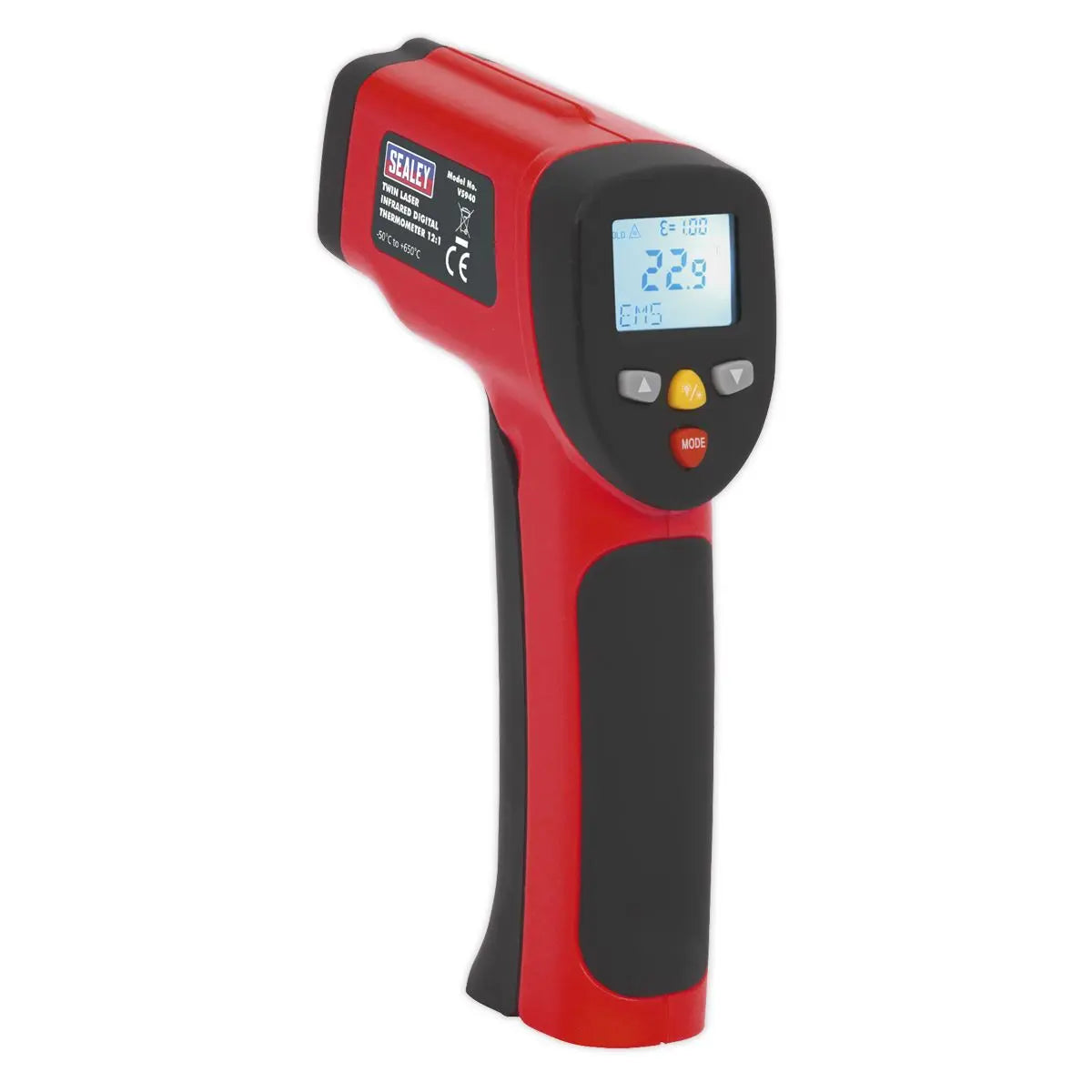 Sealey Infrared Twin-Spot Laser Digital Thermometer 12:1 