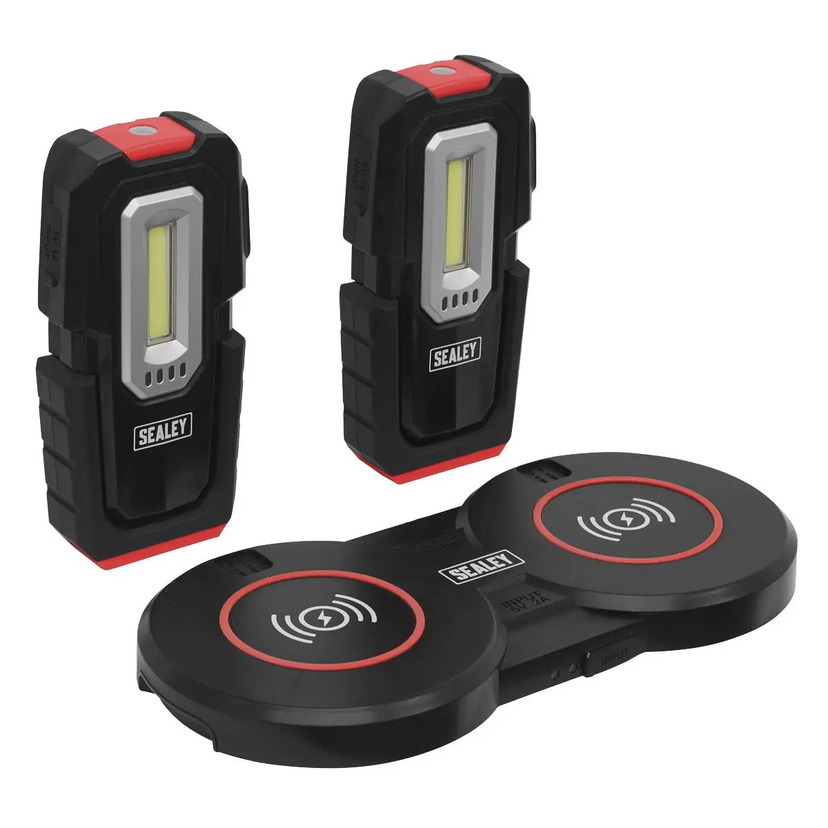 Sealey Inspection Light (x2) 3W COB & 1W SMD LED & Double Wireless Charging Base 