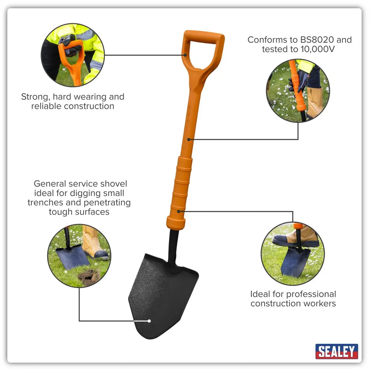 Sealey Insulated General Service Shovel  White Rose Tools