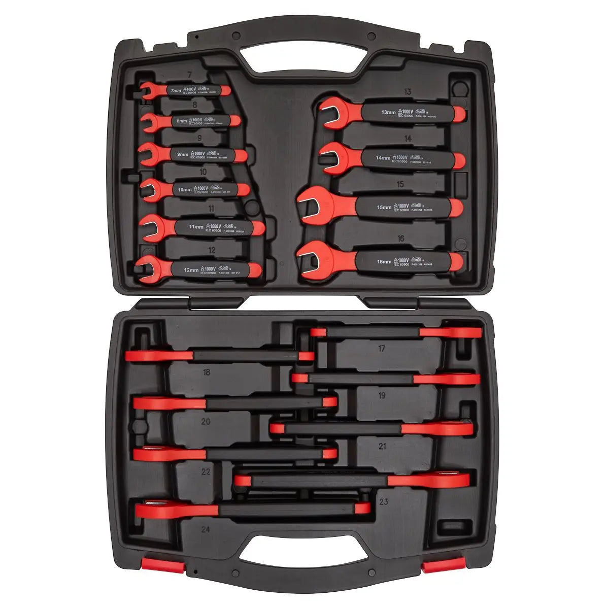 Sealey Insulated Open End Spanner Set 18 Piece VDE Approved 7-24mm 1500V DC 1000 AC 
