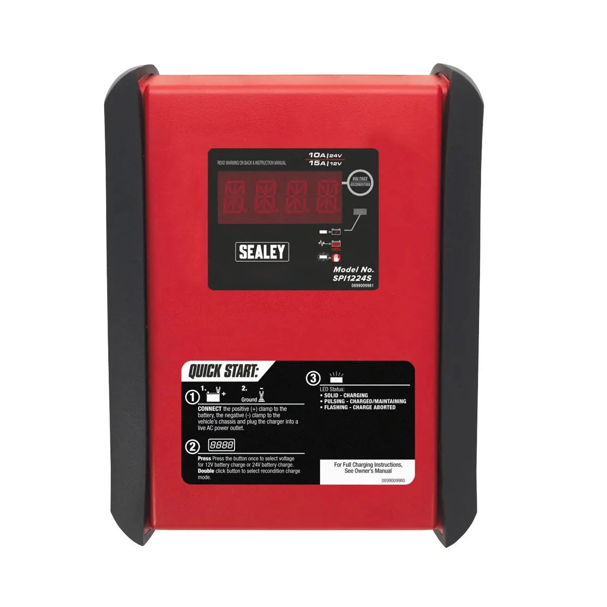 Sealey Intelligent Speed Charge Battery Charger 15Amp 12V/10Amp 24V 