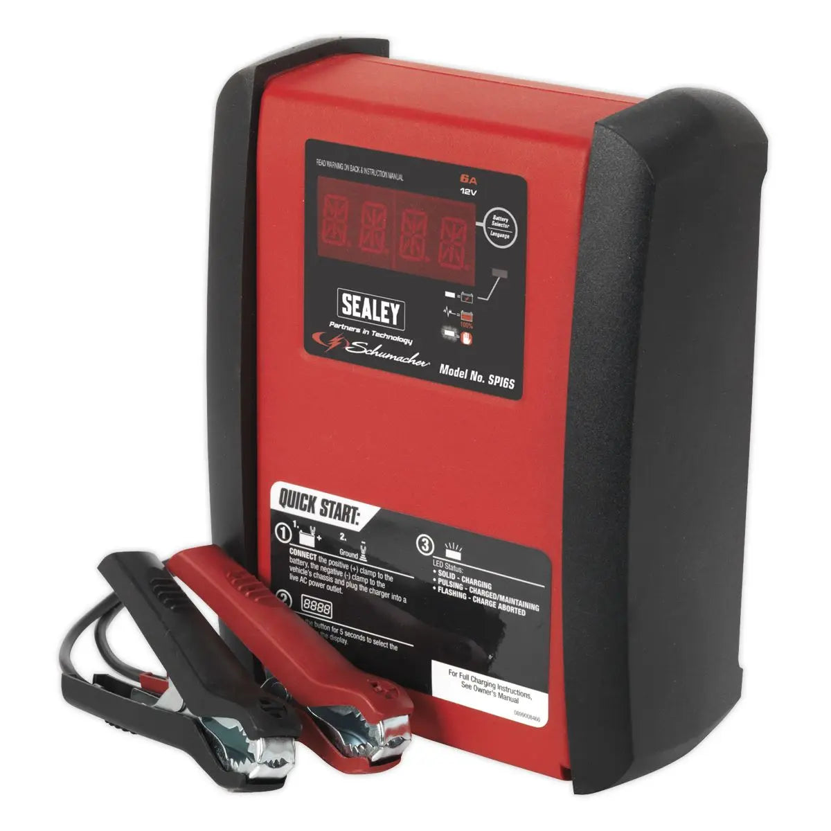 Sealey Intelligent Speed Charge Battery Charger/Maintainer 6A 12V 