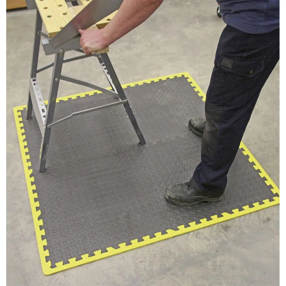 Sealey Interlocking EVA Foam Workshop Mat Set with Hi-Vis Edges 1240 x 1825mm 