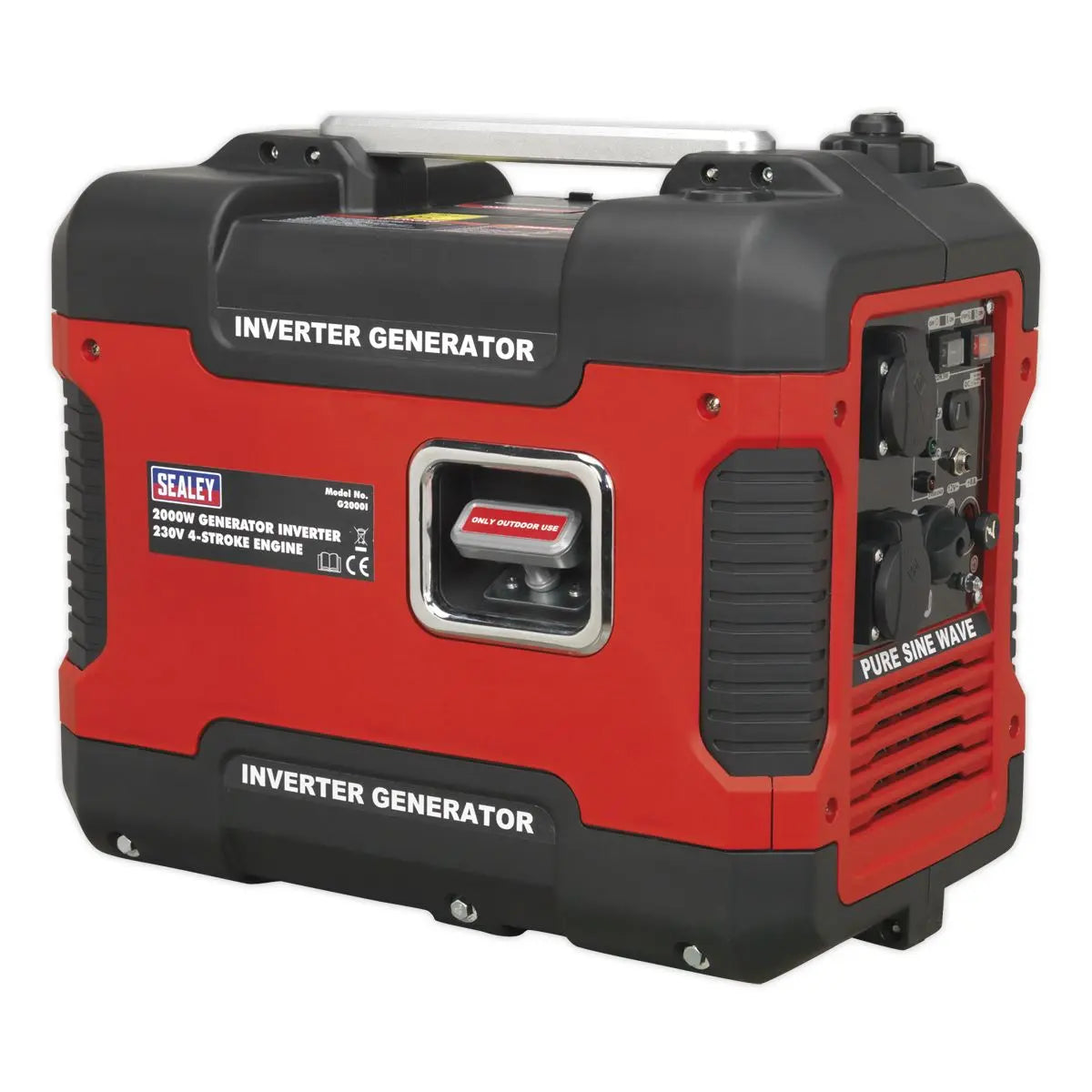 Sealey Inverter Generator 2000W 230V 4-Stroke Engine 