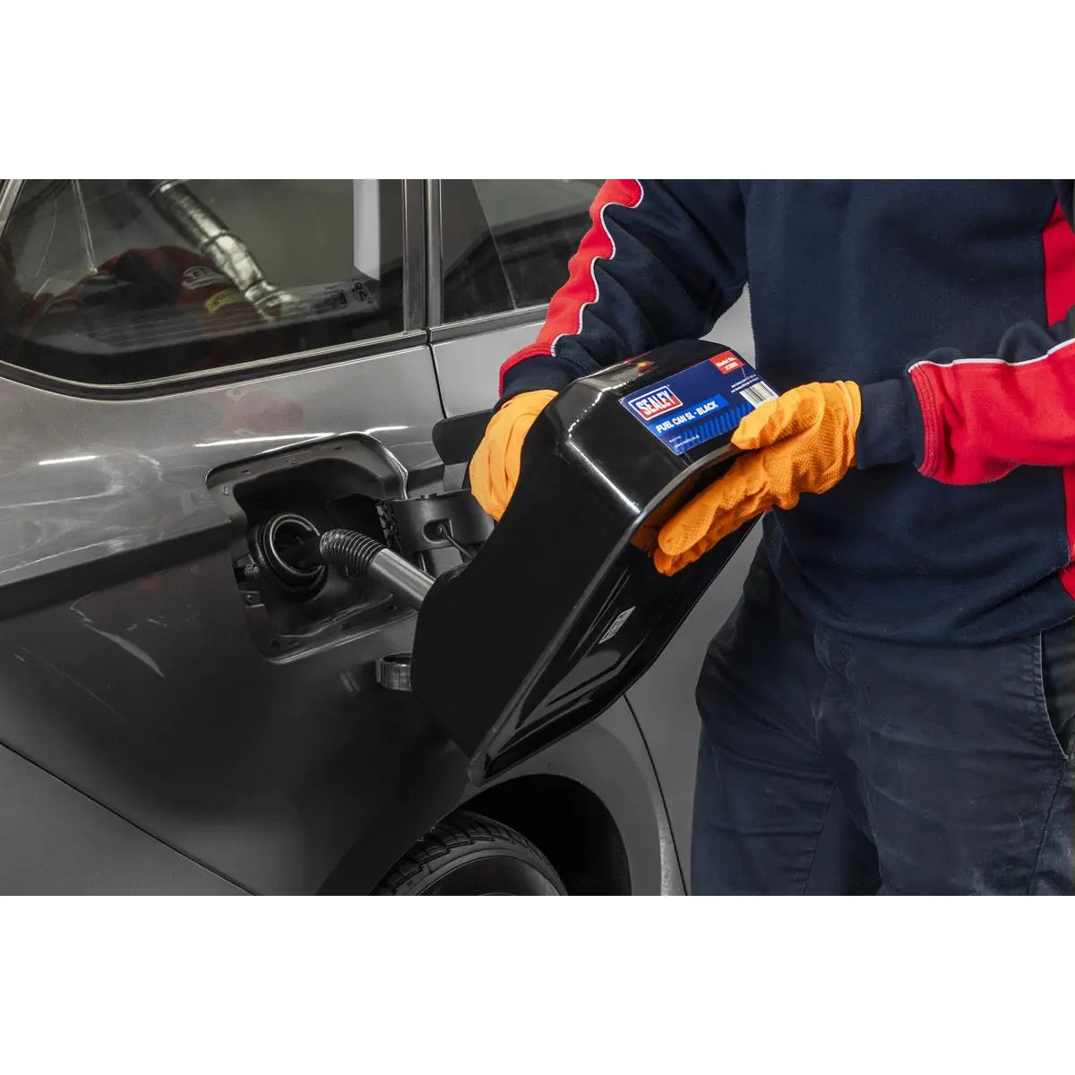 Sealey Jerry Can 5L - Black  White Rose Tools