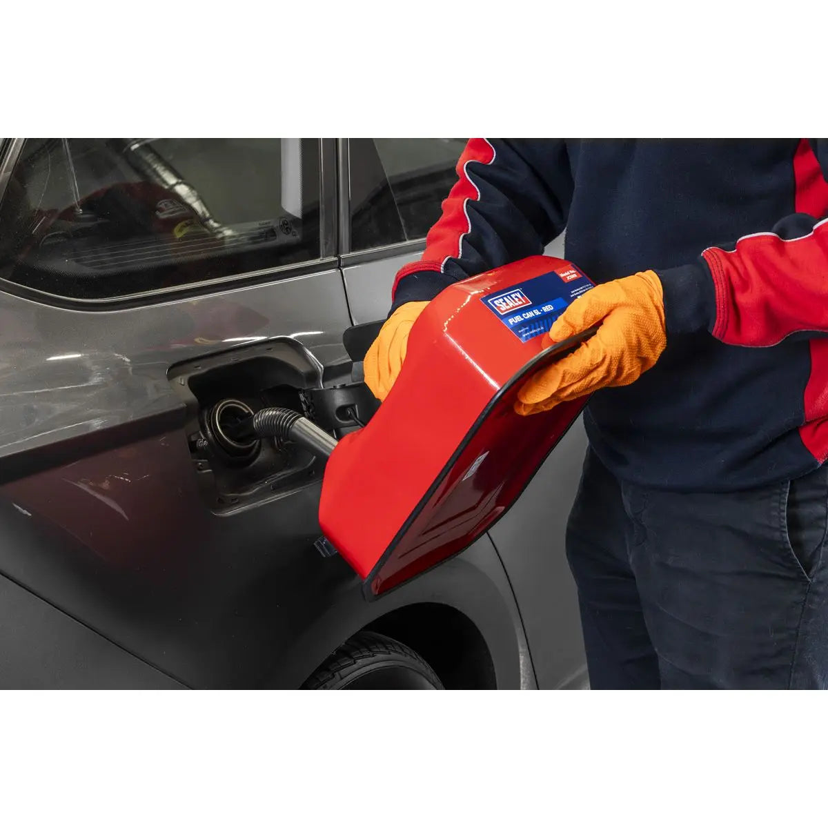 Sealey Jerry Can 5L - Red  White Rose Tools