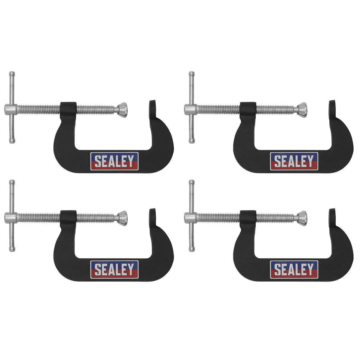 Sealey Junior C-Clamp 4pc Set - 51mm x 32mm  White Rose Tools