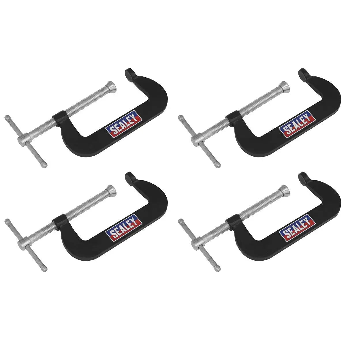 Sealey Junior C-Clamp 4pc Set - 76mm x 35mm  White Rose Tools