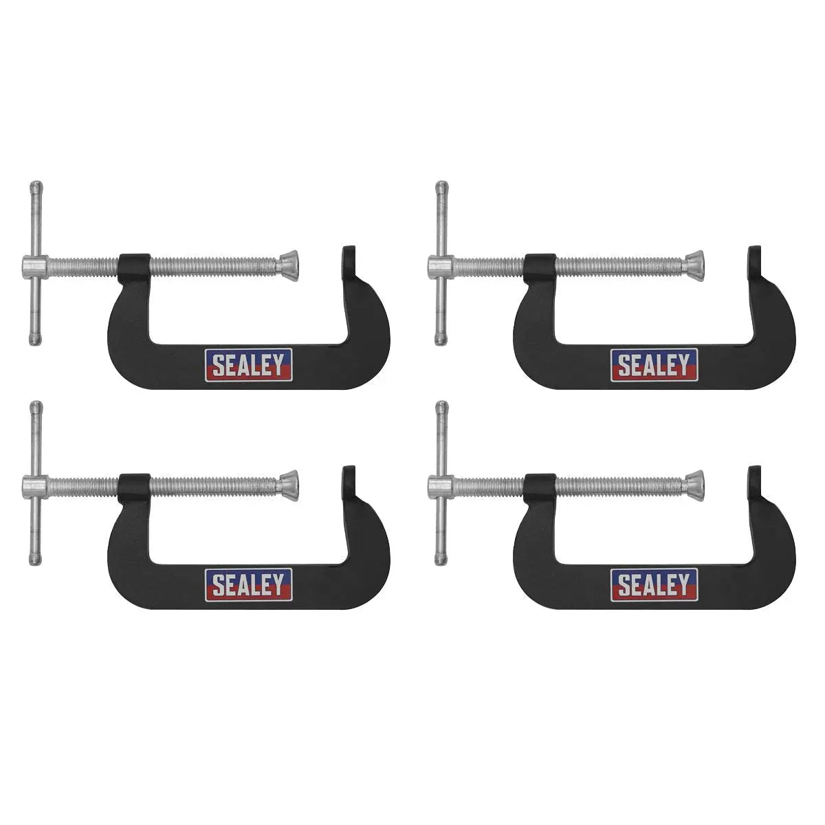 Sealey Junior C-Clamp 4pc Set - 76mm x 35mm  White Rose Tools