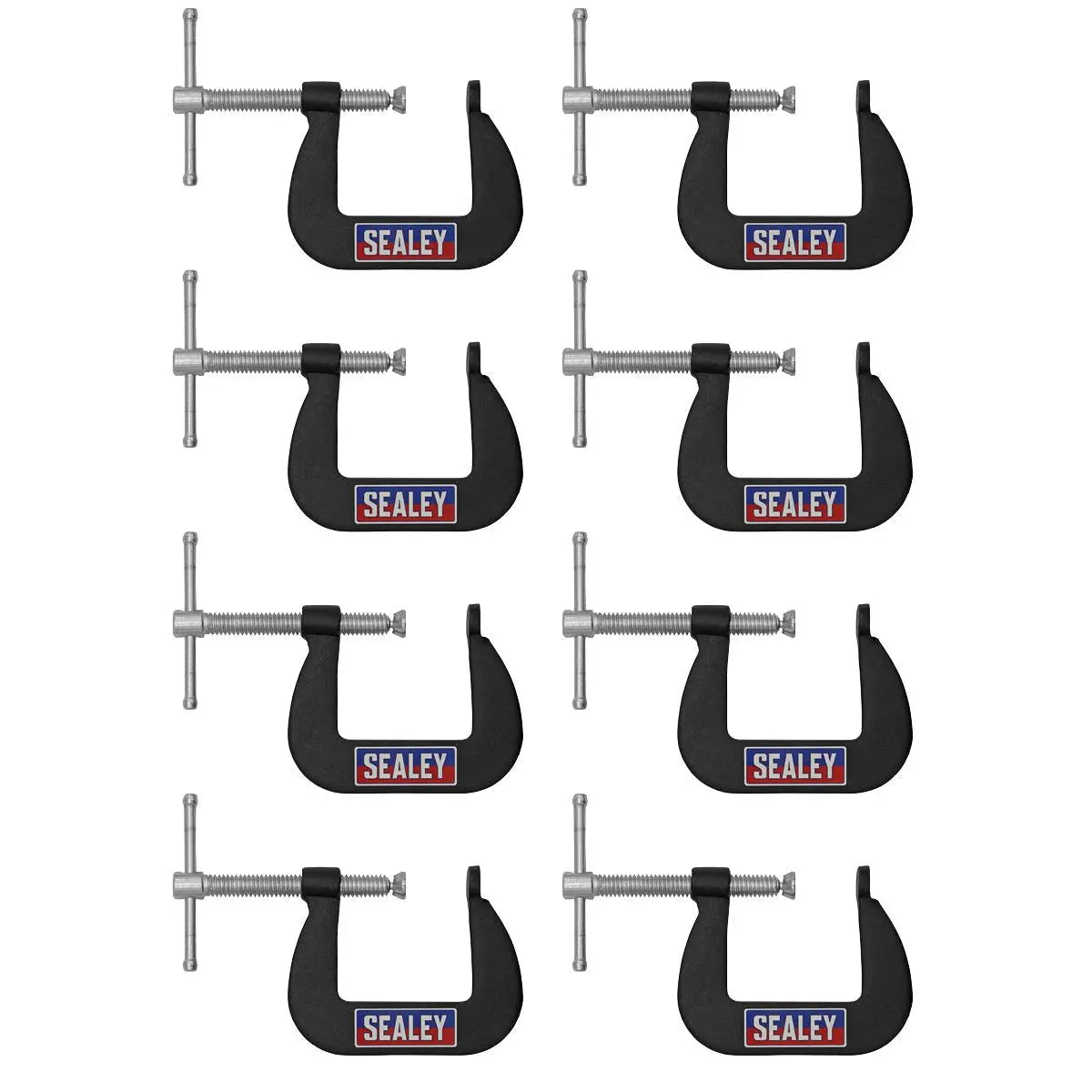 Sealey Junior C-Clamp 8pc Set - 38mm x 38mm  White Rose Tools