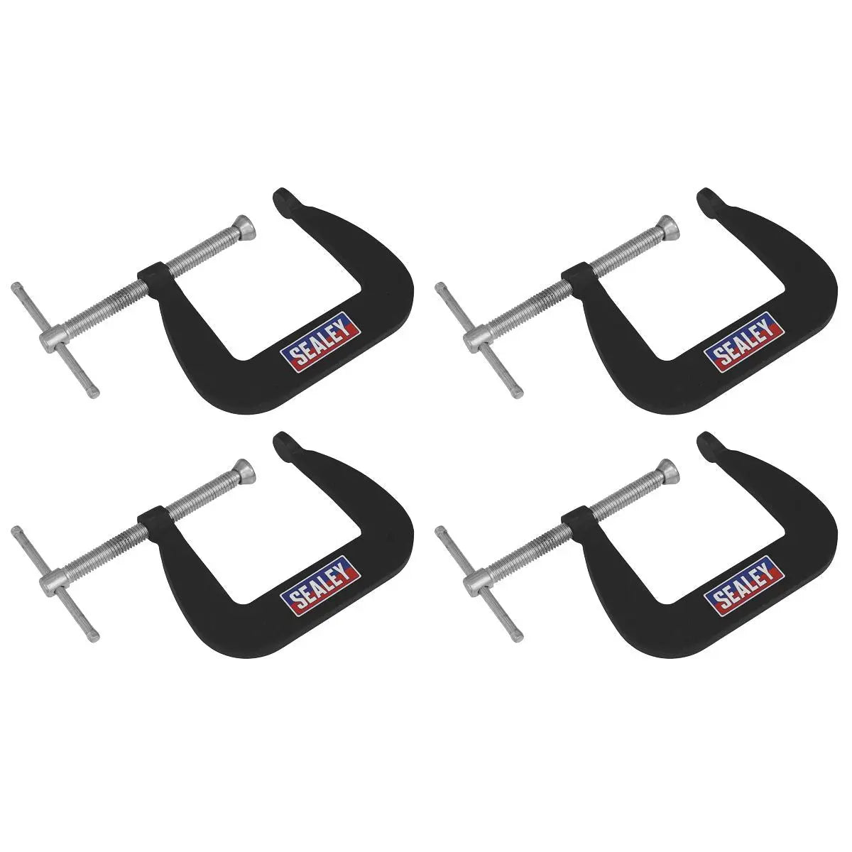 Sealey Junior C-Clamp Set 4pc - 64mm x 64mm  White Rose Tools