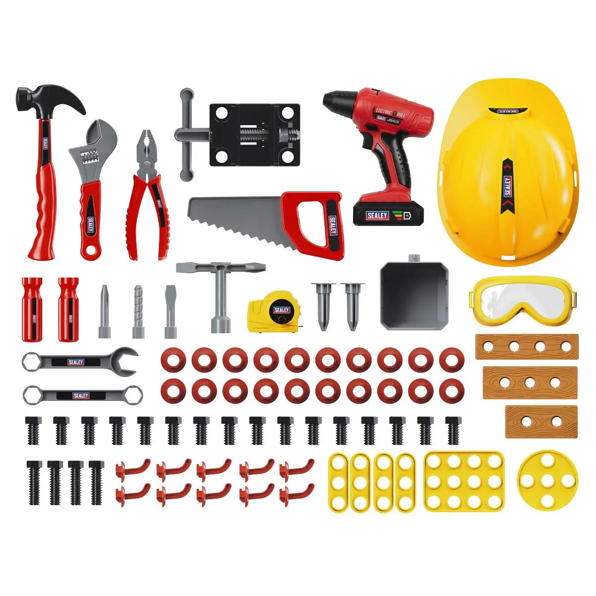 Sealey Junior Toy Tool Kit With Workbench 90pc  White Rose Tools