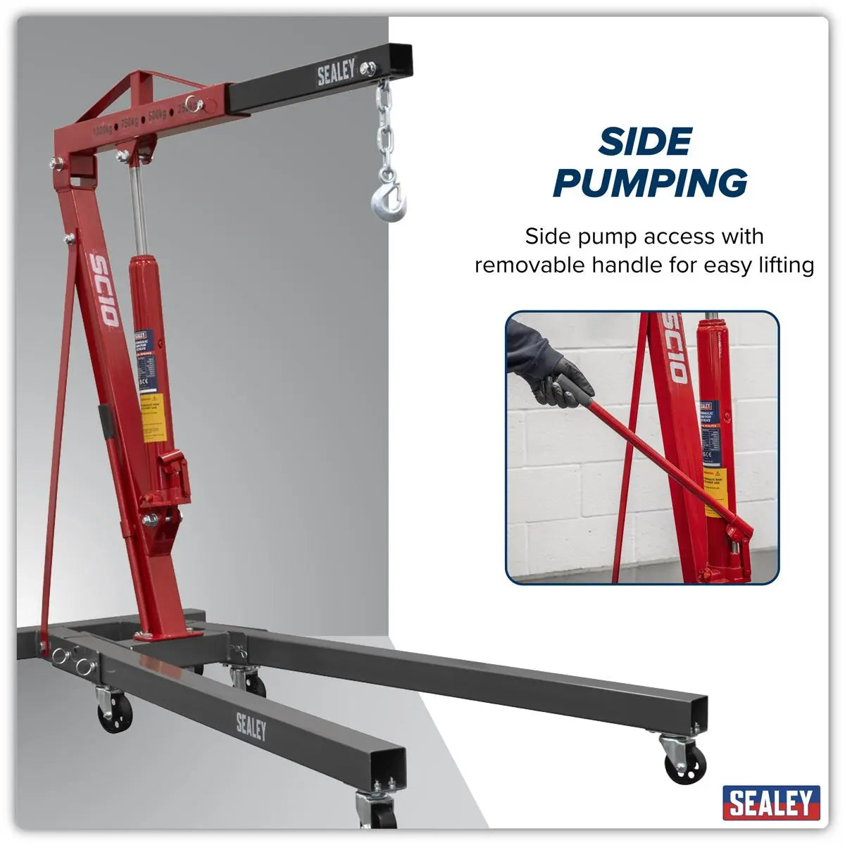 Sealey KD' Type Folding Crane 1 Tonne  White Rose Tools