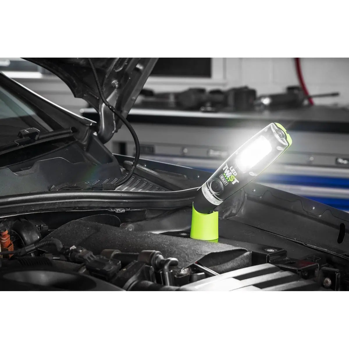 Sealey LED Twist® Rechargeable Inspection Light 8W COB & 1W SMD  White Rose Tools