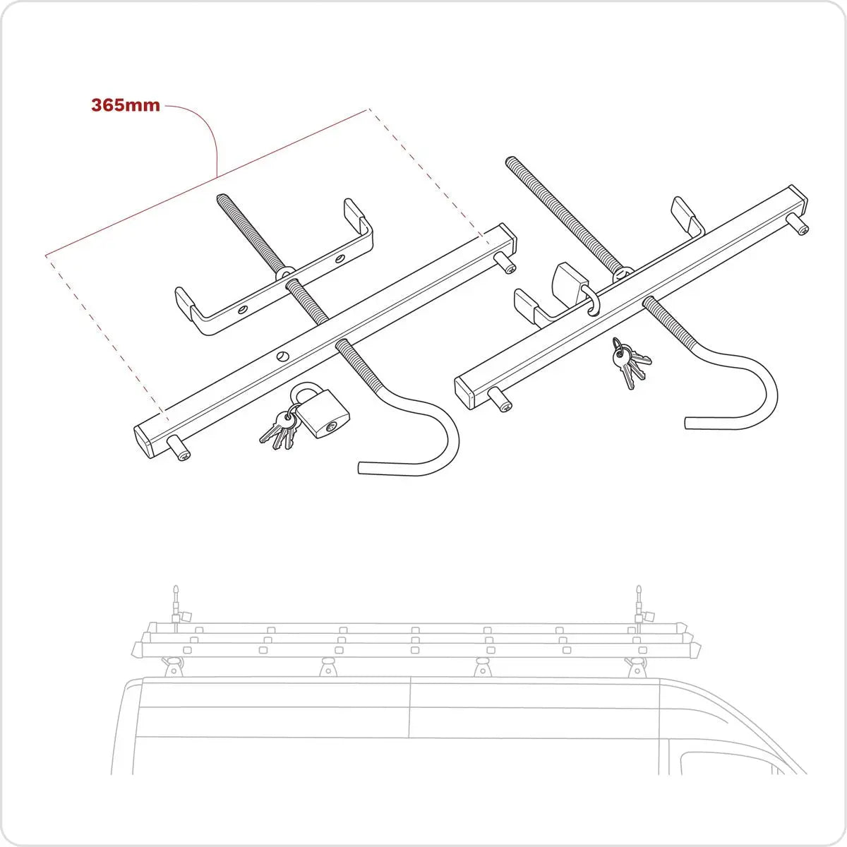 Sealey Ladder Roof Rack Clamps 