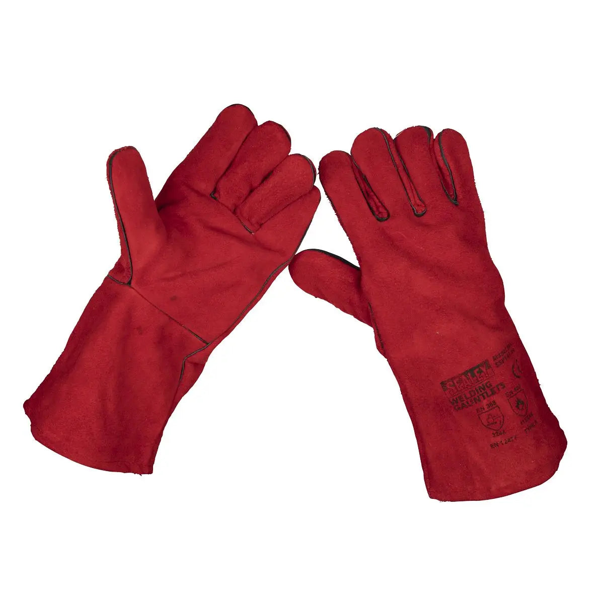 Sealey Leather Welding Gauntlets Lined Pair 