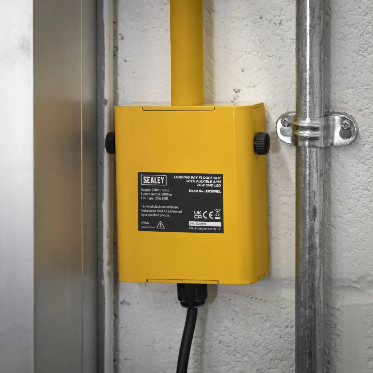 Sealey Loading Bay Floodlight with Flexible Arm 20W SMD LED  White Rose Tools