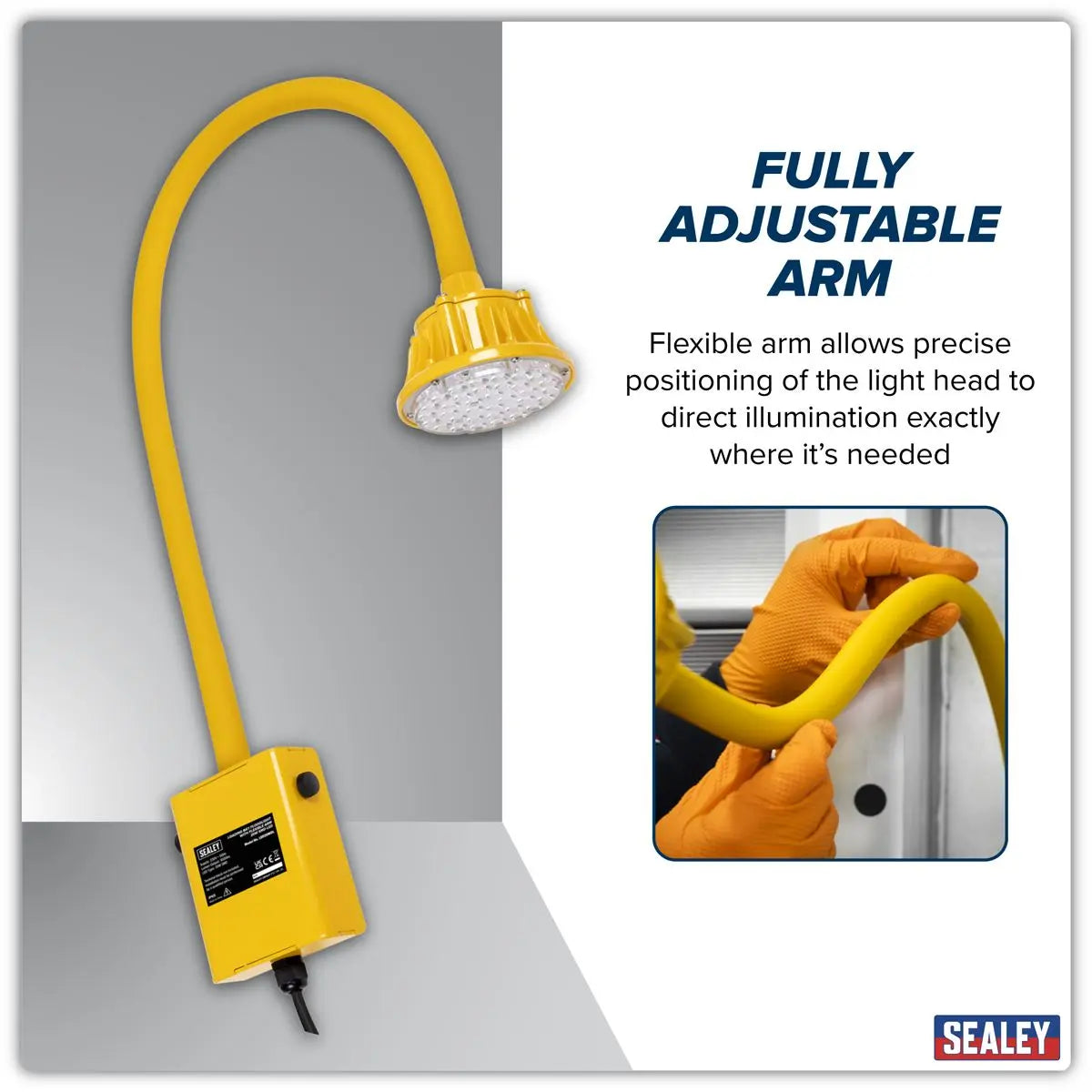 Sealey Loading Bay Floodlight with Flexible Arm 20W SMD LED  White Rose Tools
