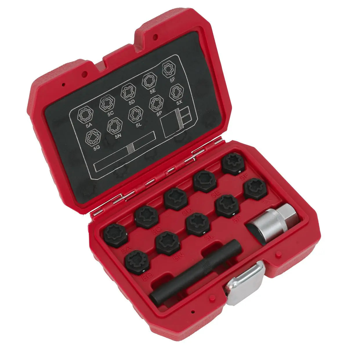 Sealey Locking Wheel Nut Key Set 12pc - Mercedes 