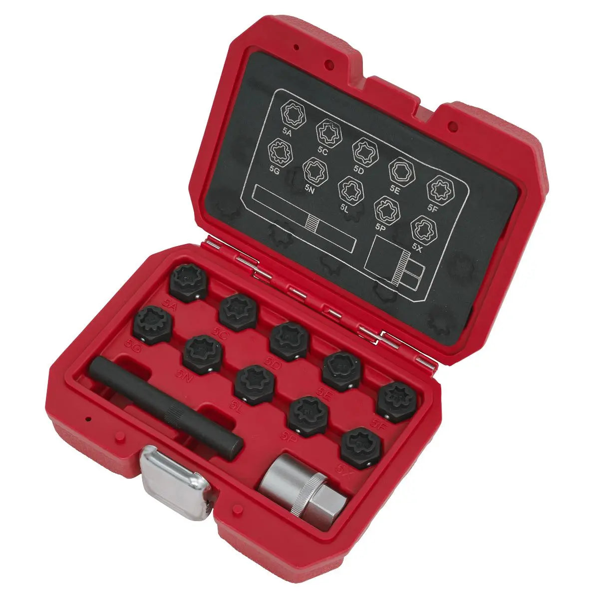 Sealey Locking Wheel Nut Key Set 12pc - Mercedes 
