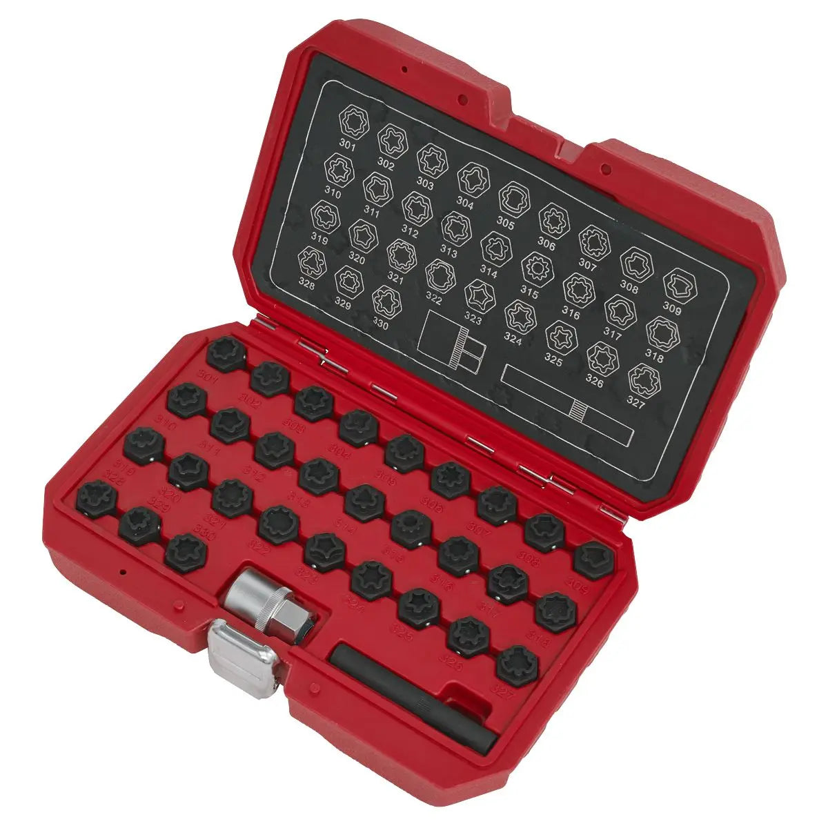 Sealey Locking Wheel Nut Key Set 32pc - Mercedes 