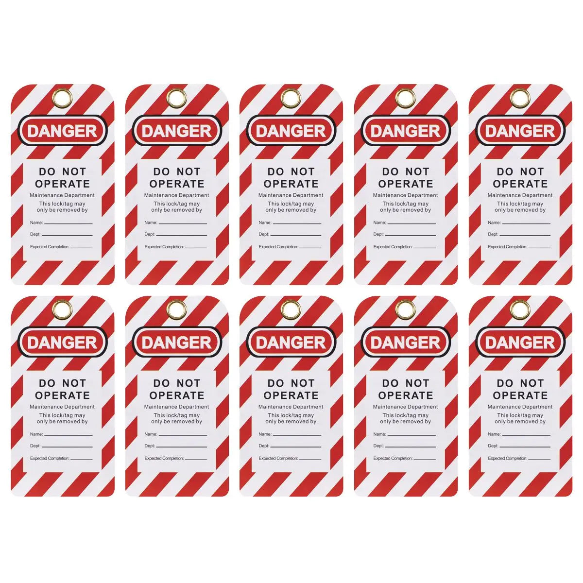 Sealey Lockout Safety Tag 10pc  White Rose Tools