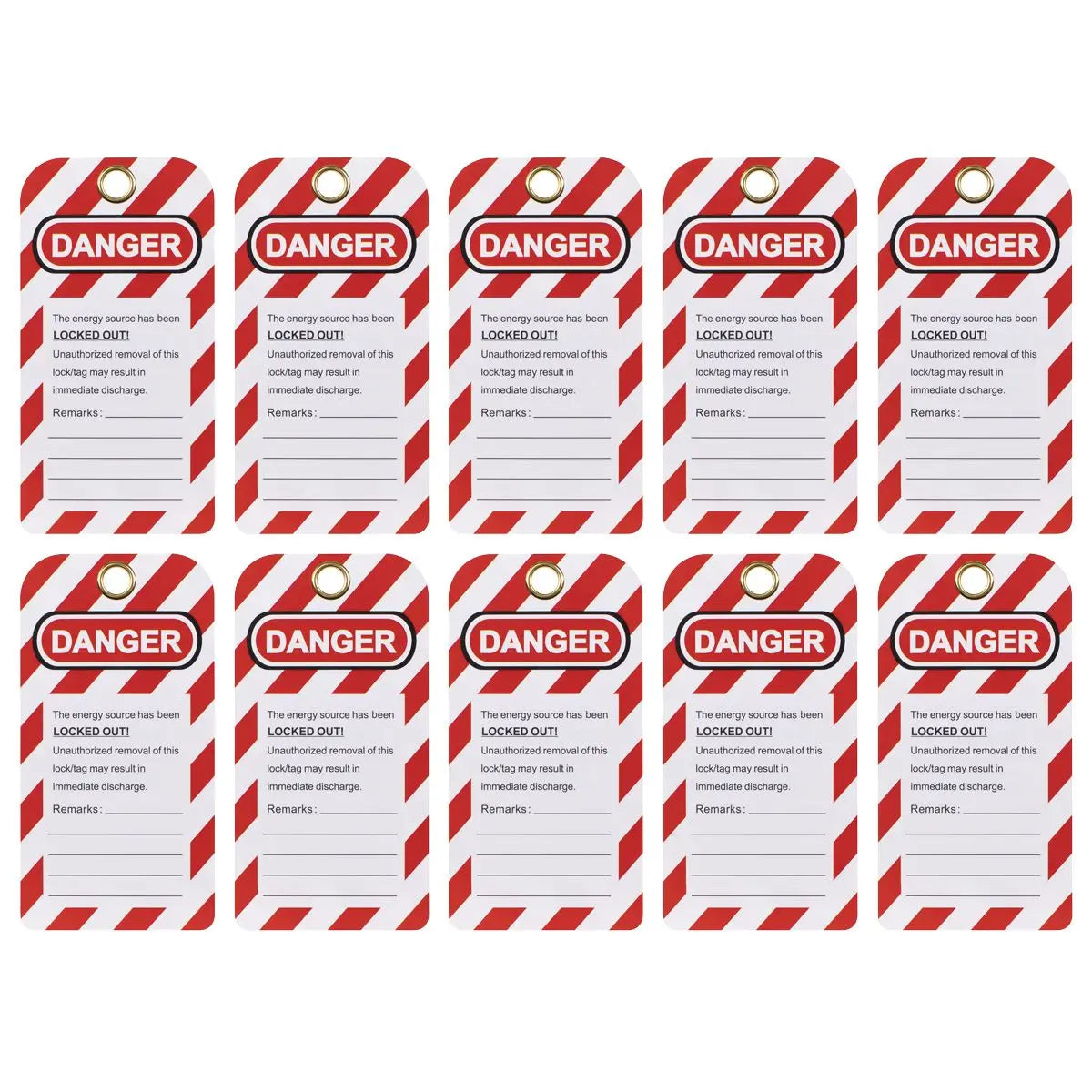 Sealey Lockout Safety Tag 10pc  White Rose Tools