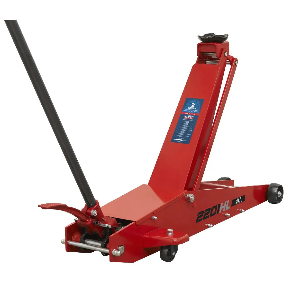 Sealey Long Reach High Lift Commercial Trolley Jack 2 Tonne 