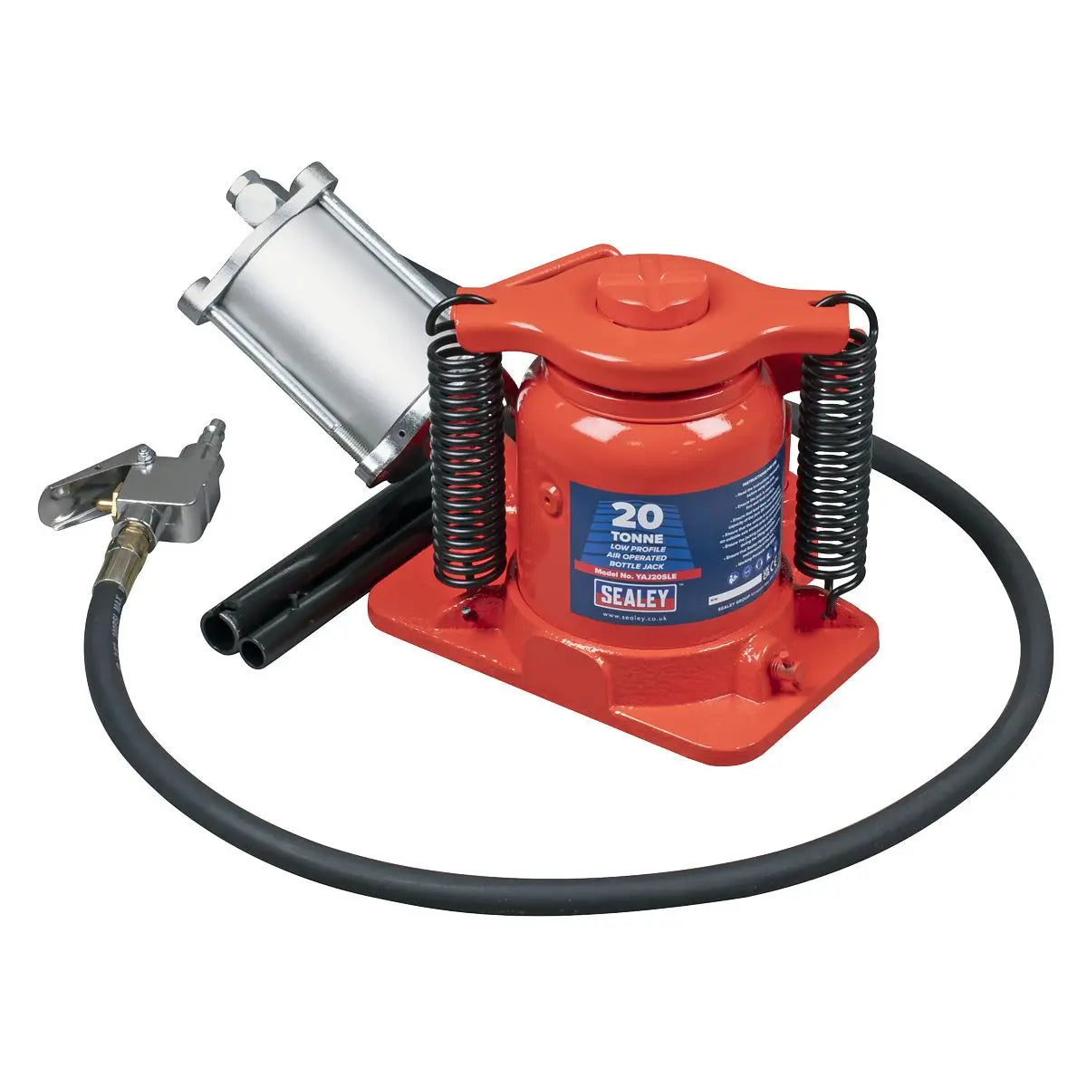 Sealey Low Profile Air Operated Hydraulic Bottle Jack 20 Tonne  White Rose Tools