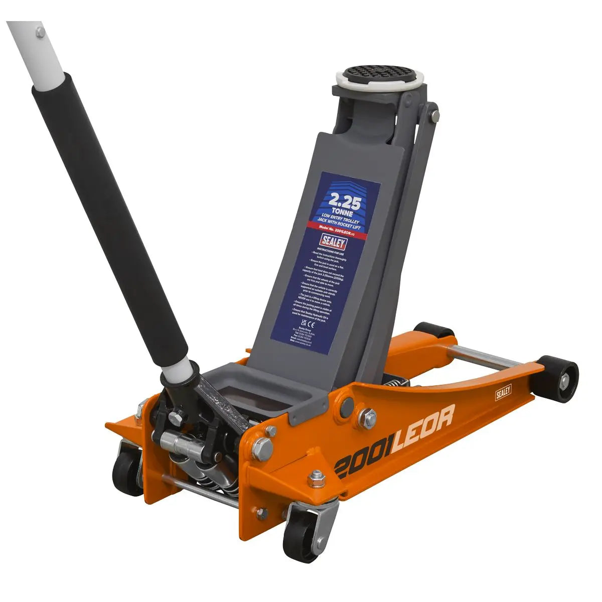 Sealey Low Profile Rocket Lift Trolley Jack 2.25 Tonne - Orange 