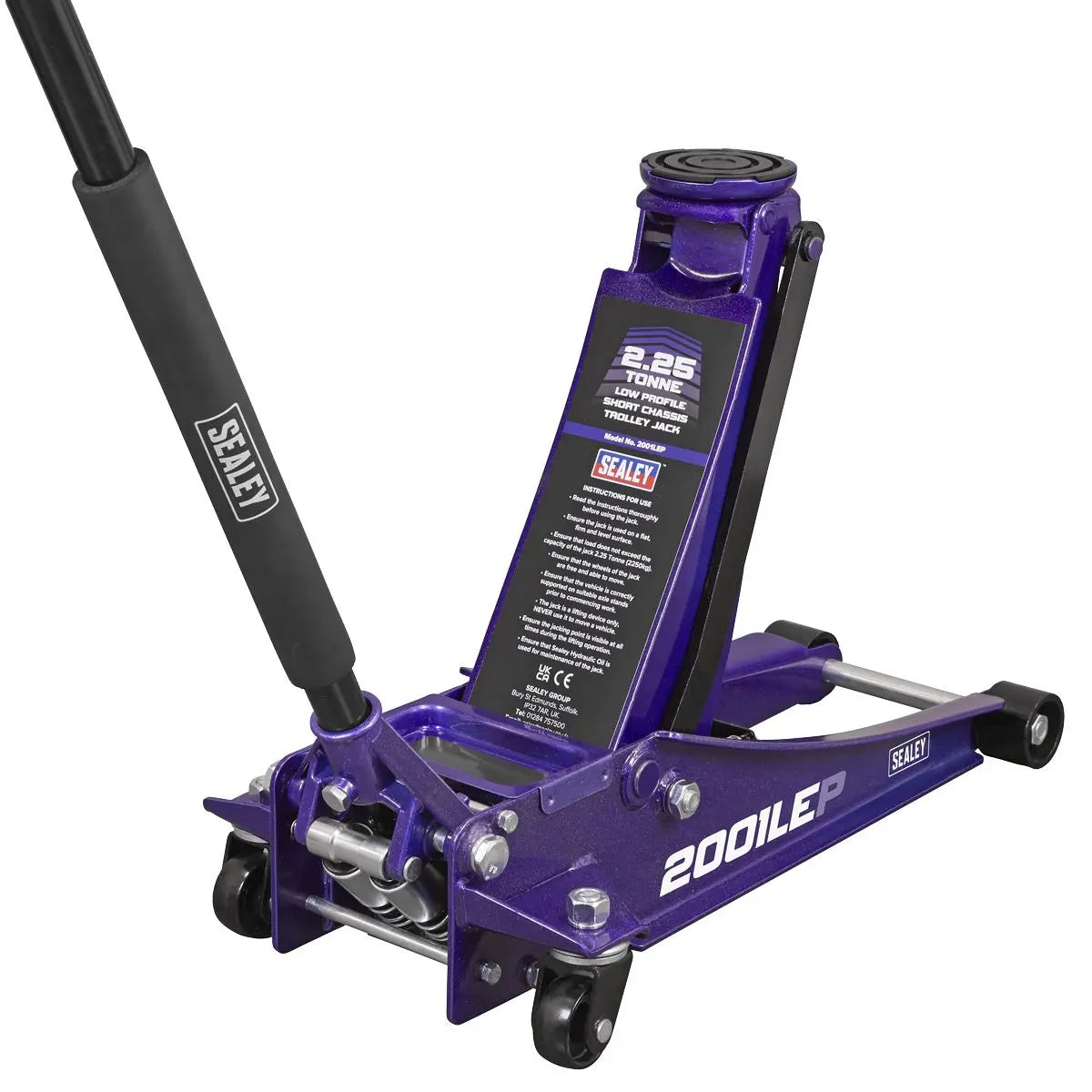 Sealey Low Profile Rocket Lift Trolley Jack 2.25 Tonne - Purple  White Rose Tools