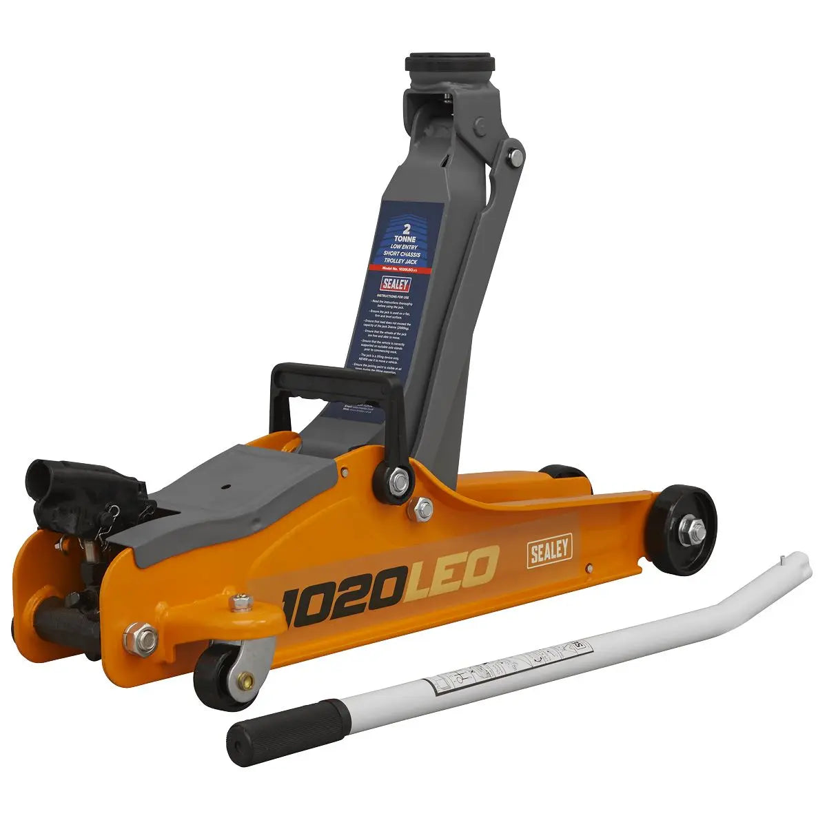 Sealey Low Profile Short Chassis Trolley Jack 2 Tonne - Orange 