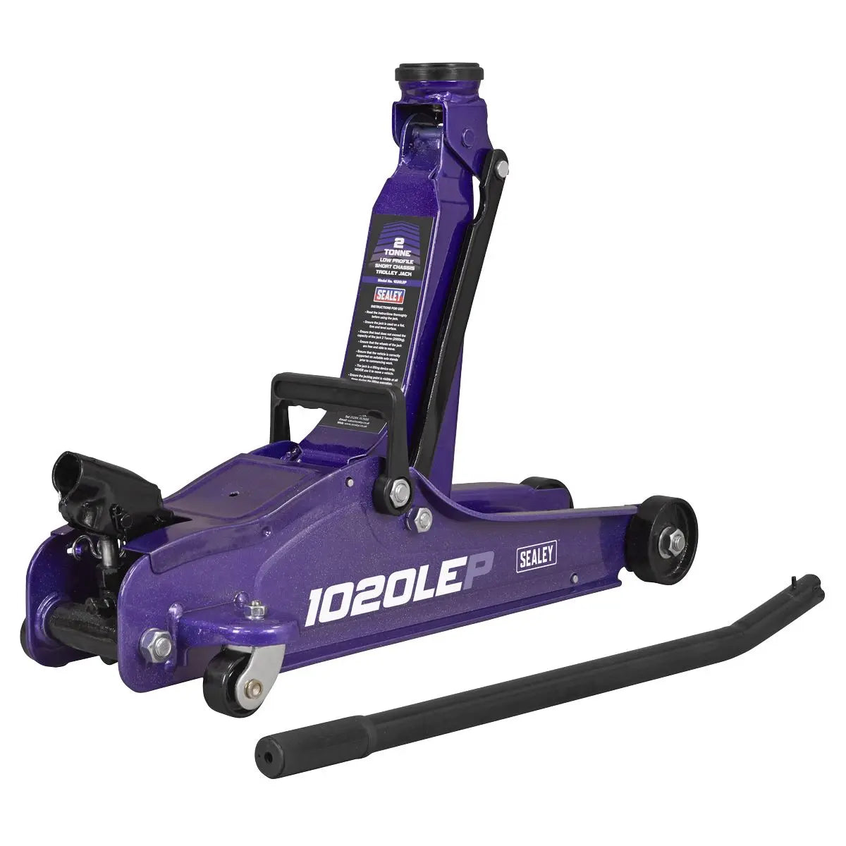 Sealey Low Profile Short Chassis Trolley Jack 2 Tonne - Purple  White Rose Tools
